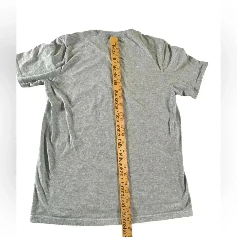 Adidas Shirt Men's Small Gray Amplifier Tee Logo Graphic Crew Neck Short Sleeve